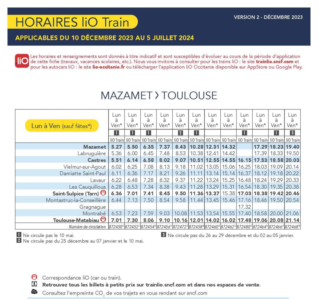 Fiche horaire TER 2024 (jusqu'au05/07/2024)