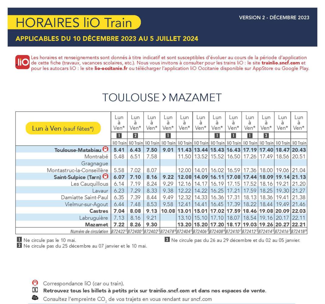 Fiche horaire TER 2024 (jusqu'au05/07/2024)